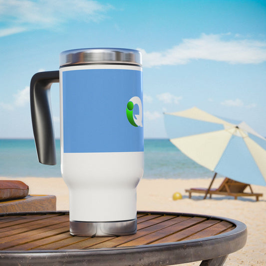 IQ Fashion | Stainless Steel Travel Mug with Handle, 14oz