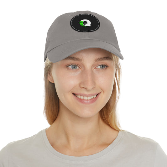 IQ Fashion | Dad Hat with Leather Patch (Round)